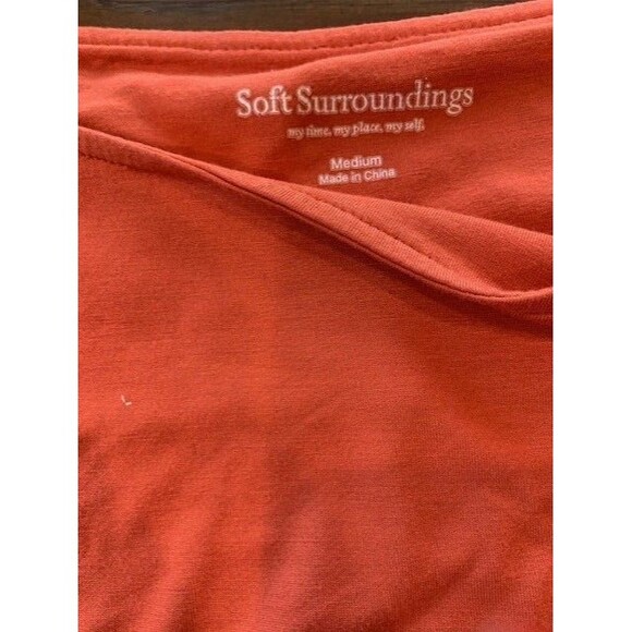 Soft Surroundings  MED Orange Tunic Top Boat Neck Coastal Core Beachy Travel - Picture 6 of 13